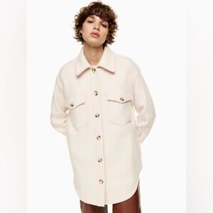 Aritzia Wilfred The Ganna Shirt Jacket | Size XS | Heather Bone
